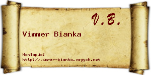 Vimmer Bianka névjegykártya